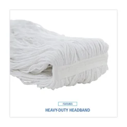 Boardwalk #32 Cut-End Rayon Wet Mop Head - White (12/Carton)
