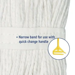Boardwalk #20 Cut-End Rayon Wet Mop Head - White (12/Carton)