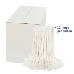 Boardwalk #20 Cut-End Rayon Wet Mop Head - White (12/Carton)