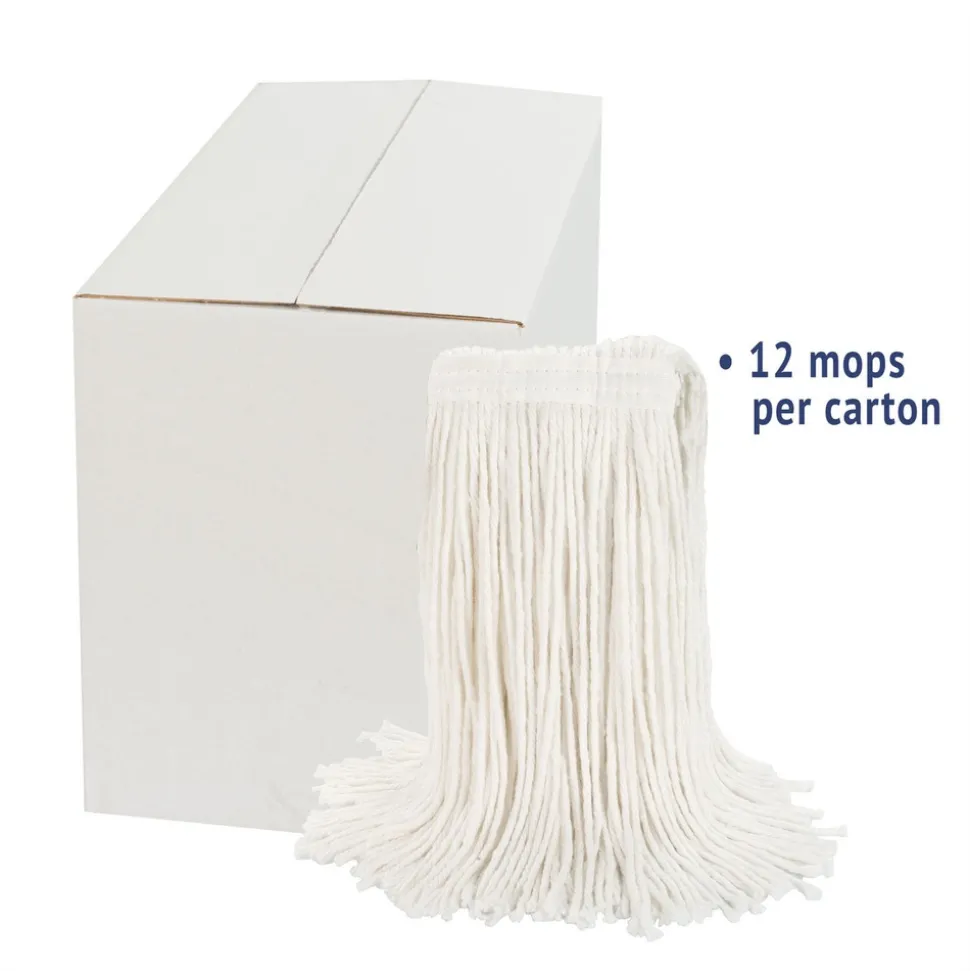 Boardwalk #20 Cut-End Rayon Wet Mop Head - White (12/Carton)