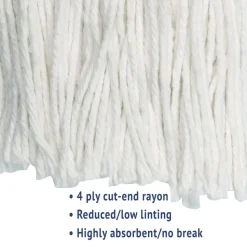 Boardwalk #20 Cut-End Rayon Wet Mop Head - White (12/Carton)