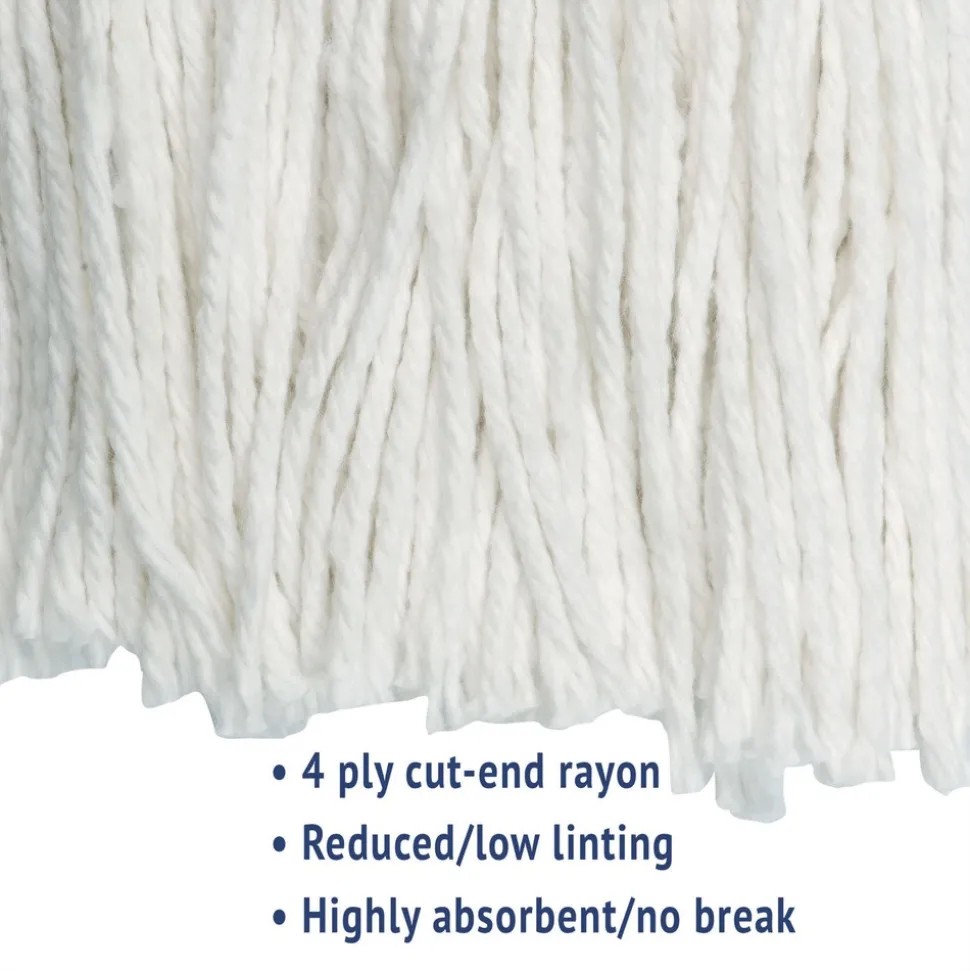 Boardwalk #20 Cut-End Rayon Wet Mop Head - White (12/Carton)