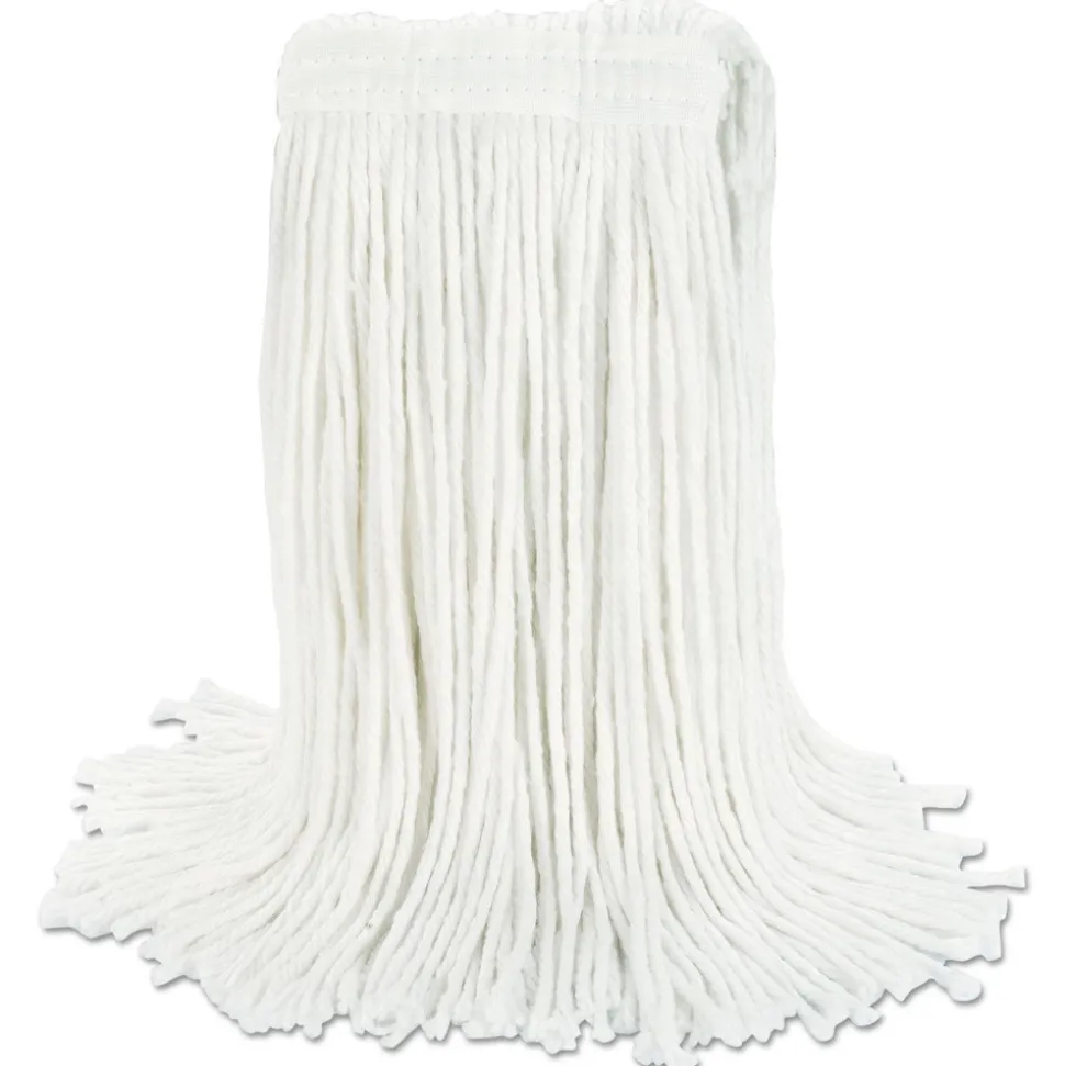 Boardwalk #24 Cut-End Rayon Wet Mop Head - White (12/Carton)