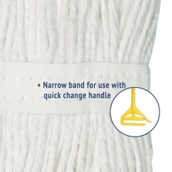 Boardwalk #24 Cut-End Rayon Wet Mop Head - White (12/Carton)