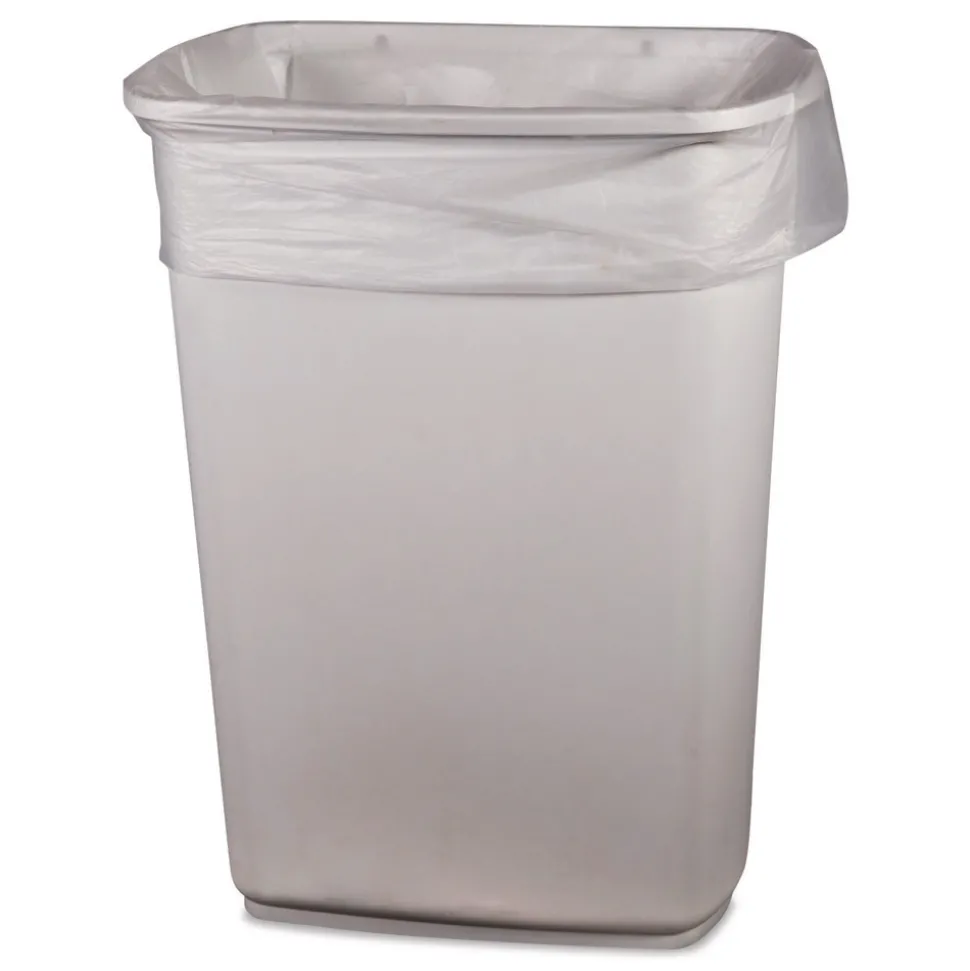 Boardwalk 10 Gallon 8 mic 24 in. x 24 in. High-Density Waste Can Liners - Natural (1000/Carton)
