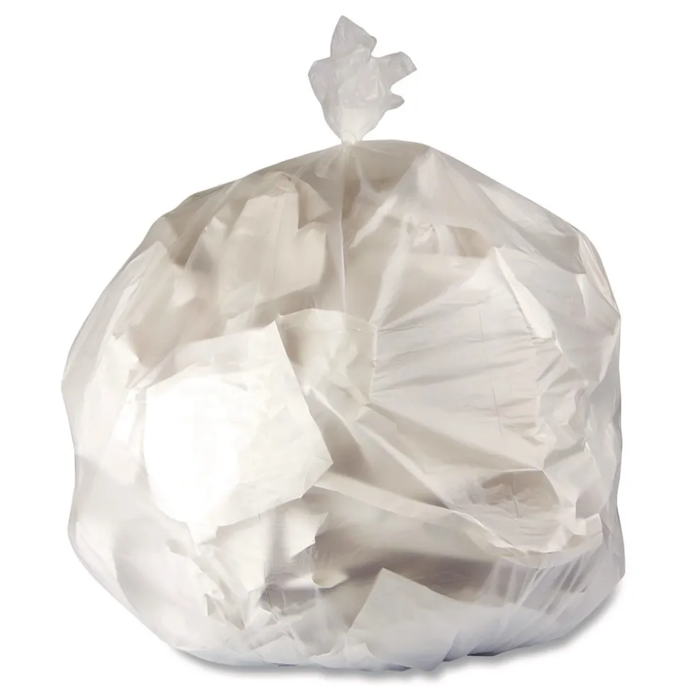 Boardwalk 16 Gallon 8 mic 24 in. x 33 in. Perforated Roll High-Density Can Liners - Natural (1000/Carton)