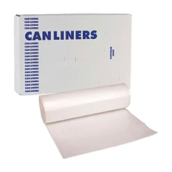 Boardwalk 33 Gallon 14 mic 33 in. x 38 in. Perforated Roll High-Density Can Liners - Natural (25 Bags/Roll, 10 Rolls/Carton)