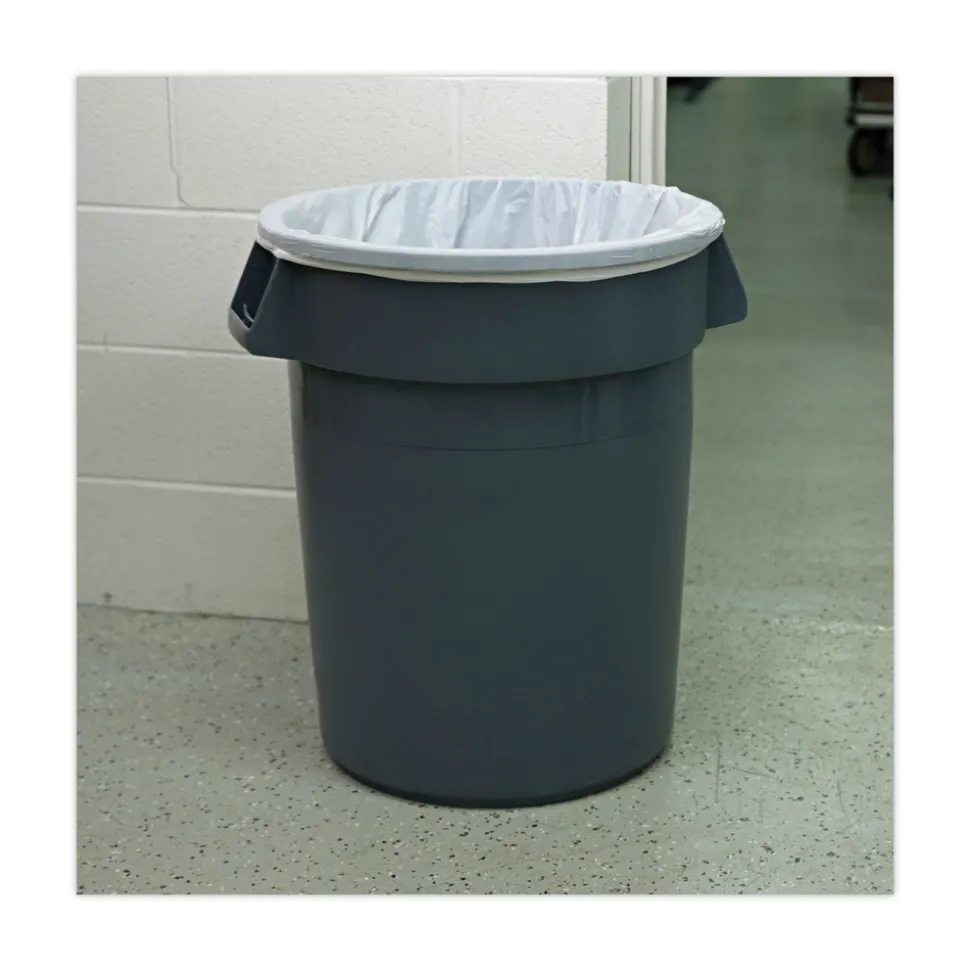 Boardwalk 33 Gallon 14 mic 33 in. x 38 in. Perforated Roll High-Density Can Liners - Natural (25 Bags/Roll, 10 Rolls/Carton)