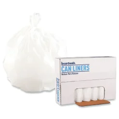 Boardwalk 16 Gallon 0.4 mil 24 in. x 32 in. Perforated Roll Low-Density Waste Can Liners - White (25 Bags/Roll, 20 Rolls/Carton)