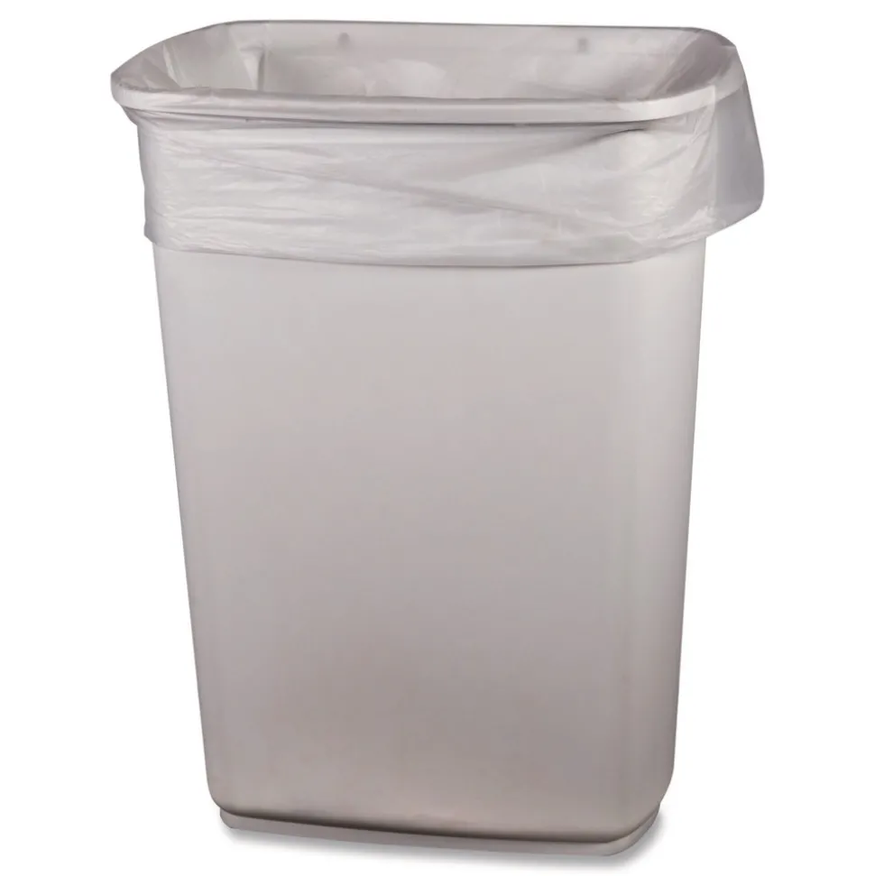 Boardwalk 30 Gallon 0.5 mil 30 in. x 36 in. Perforated Roll Low-Density Waste Can Liners - Clear (250/Carton)