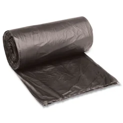 Boardwalk 10 Gallon 0.35 mil 24 in. x 23 in. Perforated Roll Low-Density Waste Can Liners - Black (50 Bags/Roll, 10 Rolls/Carton)