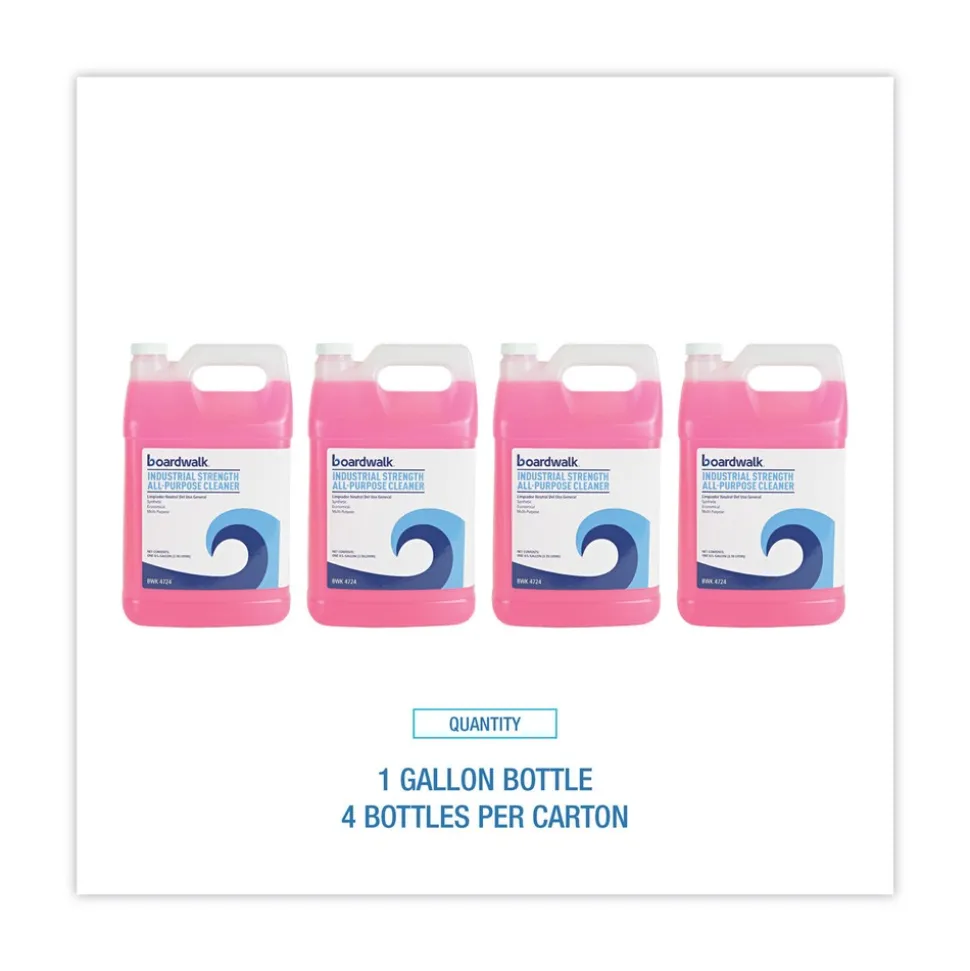 Boardwalk 1 Gallon Bottle Unscented Industrial Strength Glass Cleaner (4/Carton)