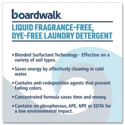 Boardwalk 1 Gallon Dye-Free Liquid Laundry Detergent - Unscented (4/Carton)