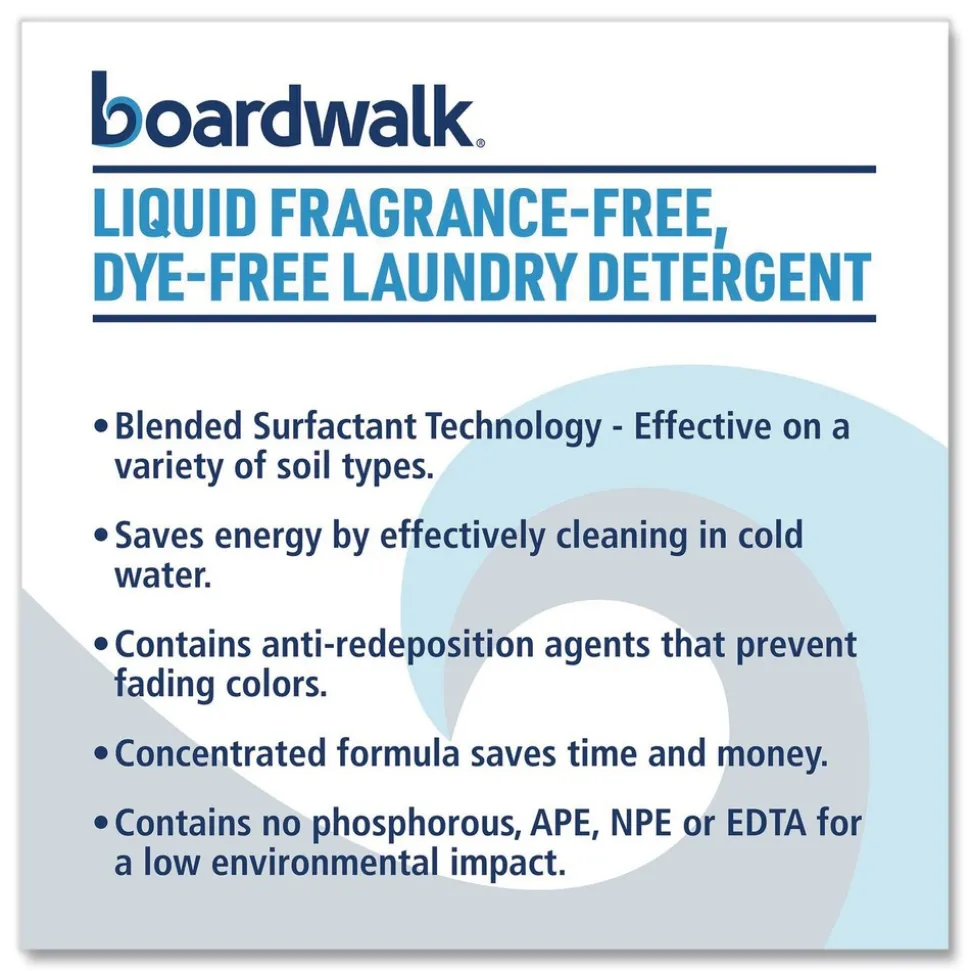 Boardwalk 1 Gallon Dye-Free Liquid Laundry Detergent - Unscented (4/Carton)