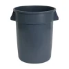 Boardwalk 32 Gallon Linear-Low-Density Polyethylene Round Waste Receptacle - Gray