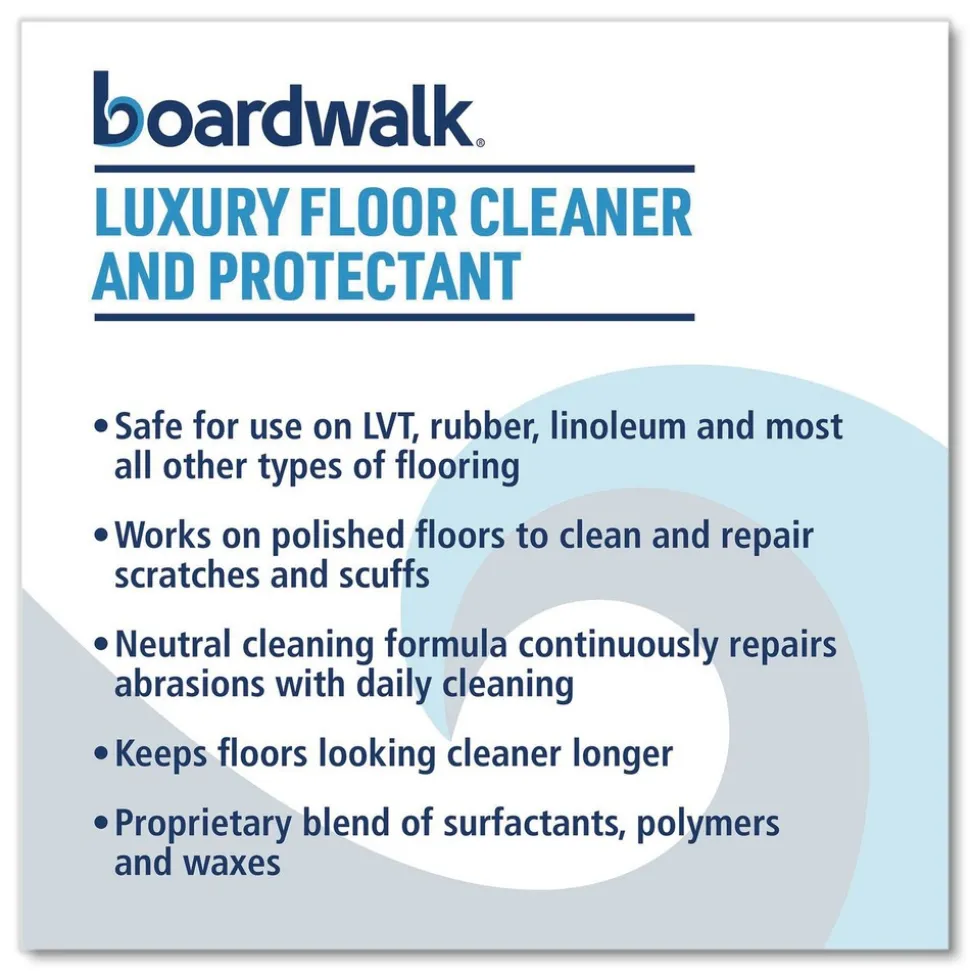 Boardwalk 1 Gallon Luxury Floor Cleaner and Protectant - Lemon Scent (4/Carton)