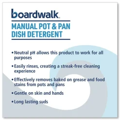 Boardwalk 1 Gallon Manual Pot and Pan Dish Detergent - Fresh Breeze Scent (4/Carton)