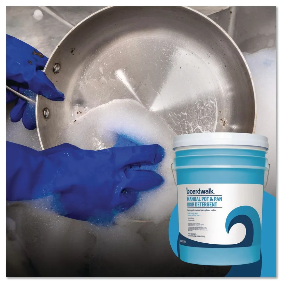 Boardwalk 5 Gallon Manual Pot and Pan Dish Detergent - Fresh Breeze Scent