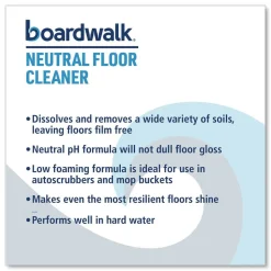Boardwalk 1 Gallon Neutral Floor Cleaner - Lemon Scent (4/Carton)