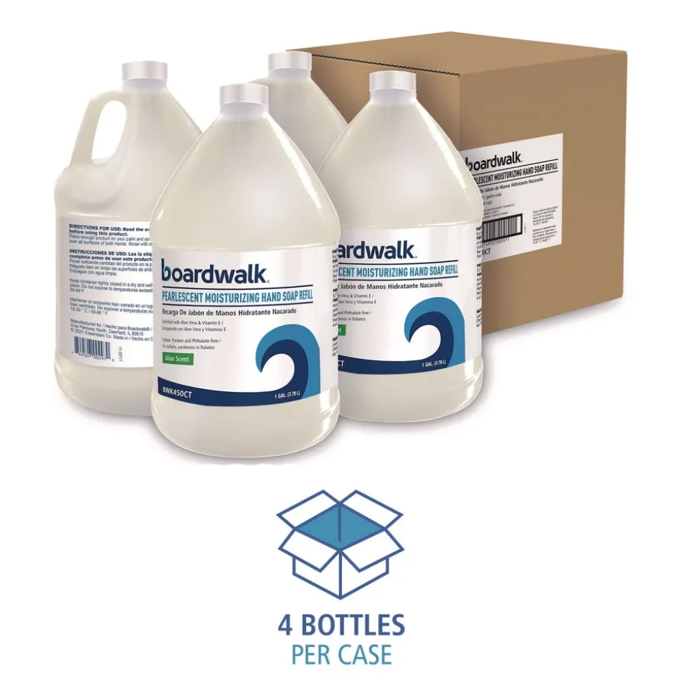 Boardwalk 1 Gallon Pearlescent Moisturizing Liquid Hand Soap Refill - Aloe Scent (4/Carton)