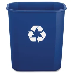 Boardwalk 3 Gallon Polypropylene Deskside Recycling Bin - Blue