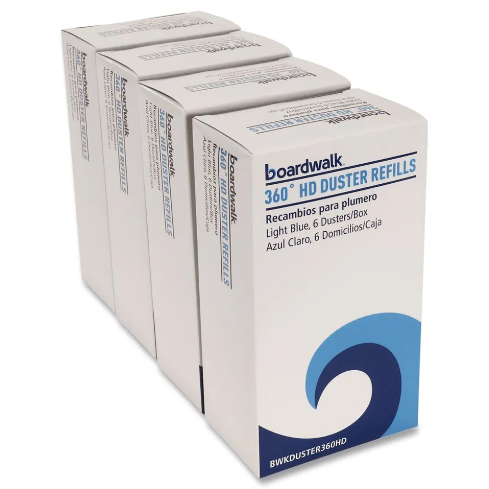 Boardwalk 360 HD Duster Refills with Soft Fluffy Fibers - Light Blue (24/Carton)