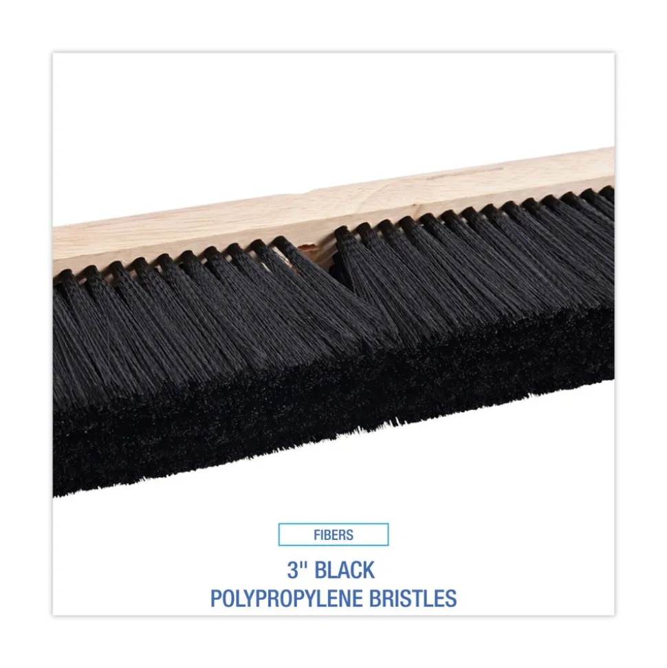 Boardwalk 3 in. Black Polypropylene Bristles 24 in. Brush Floor Brush Head