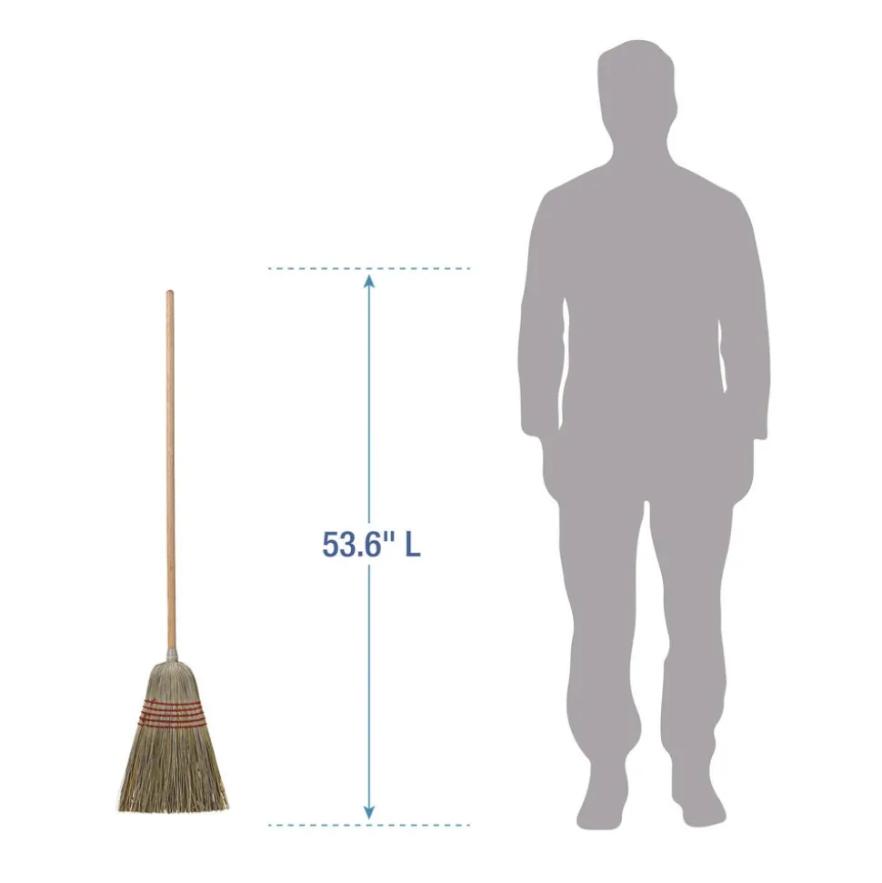 Boardwalk 53-1/2 in. Corn/Fiber Lobby Brooms - Natural (6/Carton)