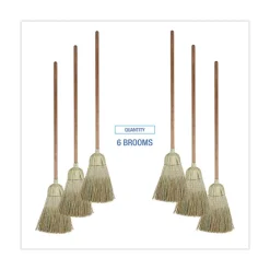 Boardwalk 60 in. Corn/Synthetic Fiber Bristle Broom - Gray/Natural (6/Carton)