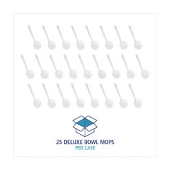 Boardwalk 12 in. Deluxe Plastic Bowl Mop with 2 in. Mop Head - White (25/Carton)