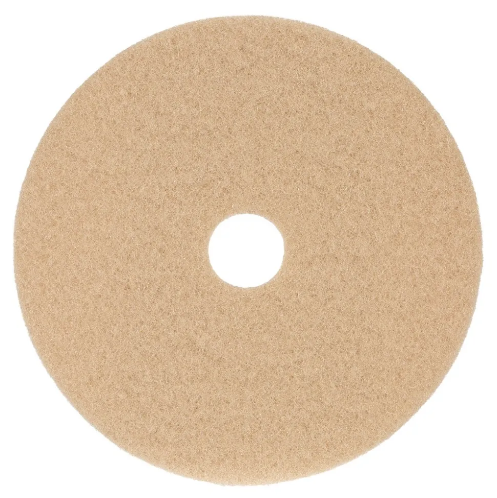 Boardwalk 27 in. Diameter Burnishing Floor Pads - Tan (5/Carton)