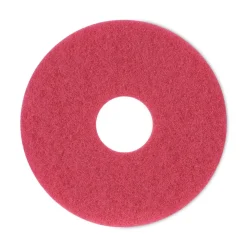Boardwalk 12 in. Diameter Buffing Floor Pads - Red (5/Carton)