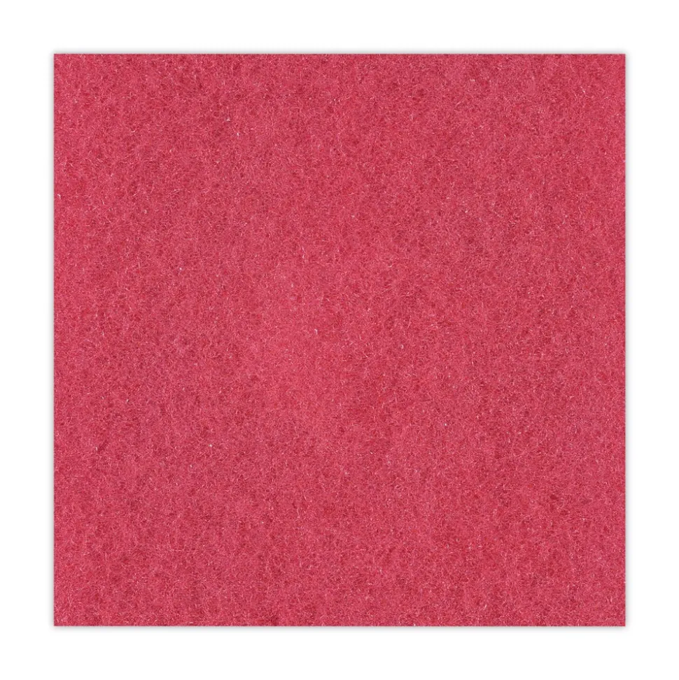 Boardwalk 18 in. Diameter Buffing Floor Pads - Red (5/Carton)