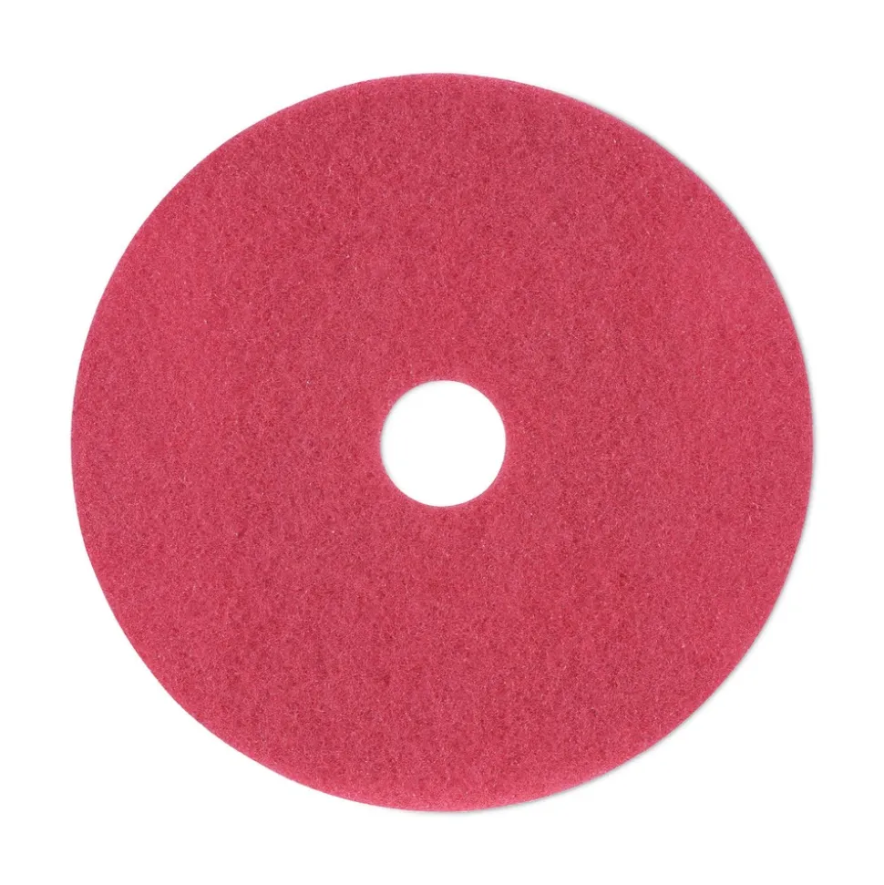 Boardwalk 19 in. Diameter Buffing Floor Pads - Red (5/Carton)