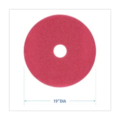Boardwalk 19 in. Diameter Buffing Floor Pads - Red (5/Carton)