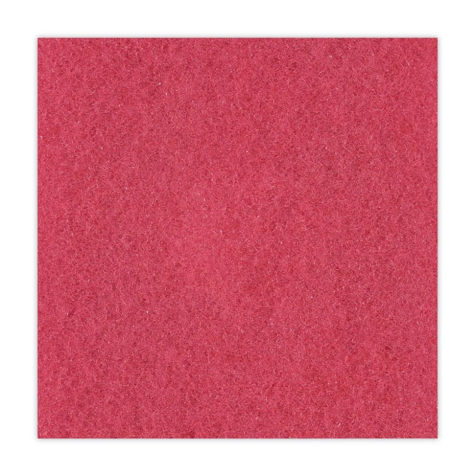Boardwalk 19 in. Diameter Buffing Floor Pads - Red (5/Carton)