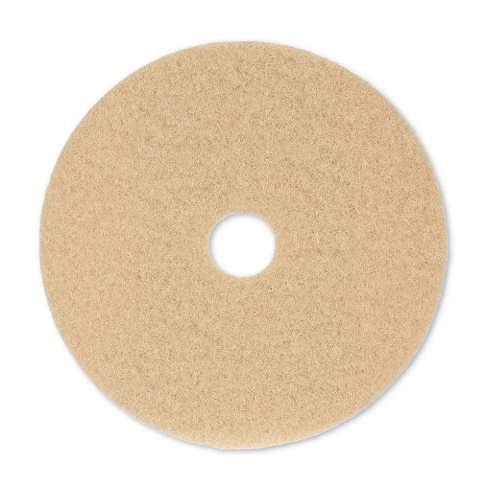 Boardwalk 20 in. Diameter Burnishing Floor Pads - Tan (5/Carton)