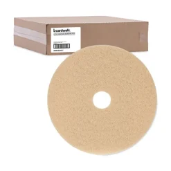 Boardwalk 20 in. Diameter Burnishing Floor Pads - Tan (5/Carton)