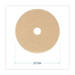 Boardwalk 20 in. Diameter Burnishing Floor Pads - Tan (5/Carton)