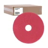Boardwalk 16 in. Diameter Buffing Floor Pads - Red (5/Carton)