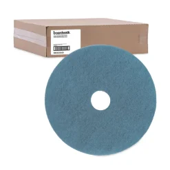 Boardwalk 20 in. Diameter Burnishing Floor Pads - Aqua (5/Carton)