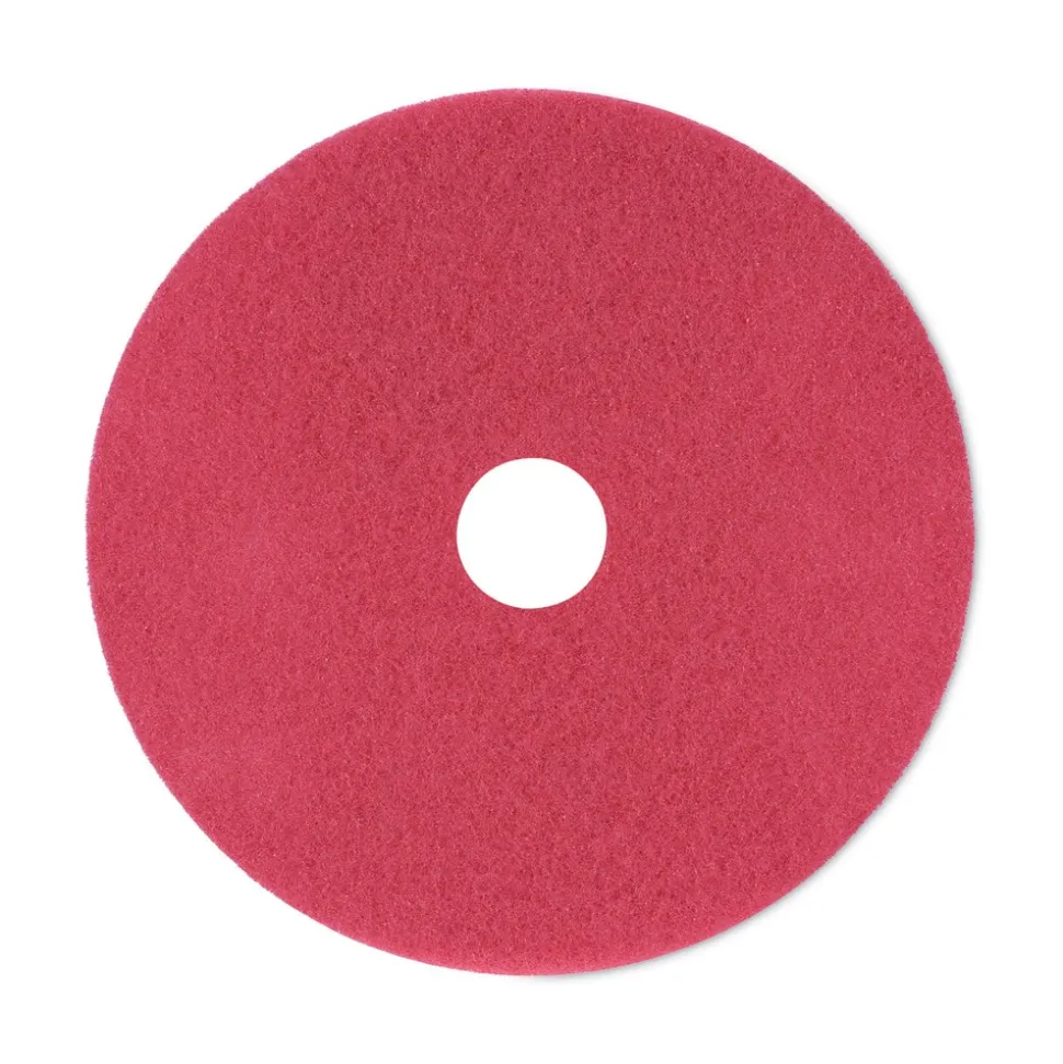 Boardwalk 21 in. Diameter Buffing Floor Pads - Red (5/Carton)