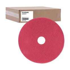 Boardwalk 21 in. Diameter Buffing Floor Pads - Red (5/Carton)