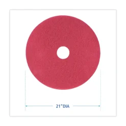 Boardwalk 21 in. Diameter Buffing Floor Pads - Red (5/Carton)