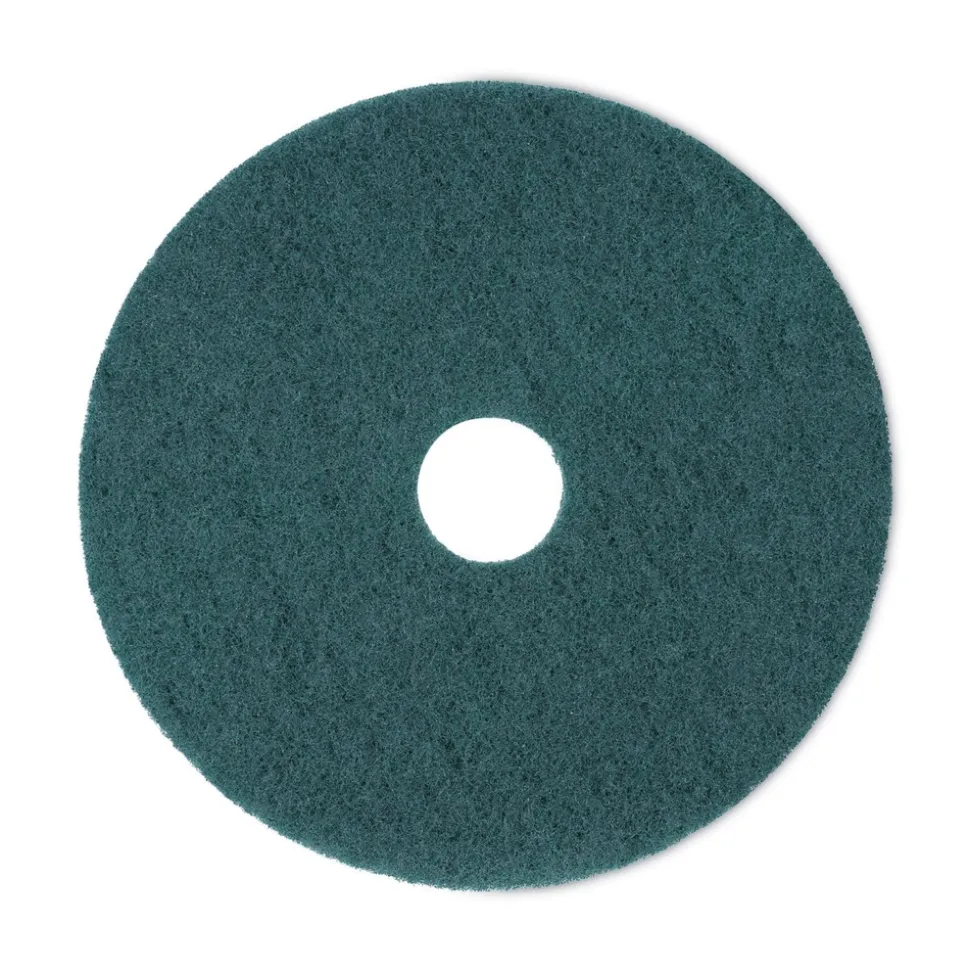 Boardwalk 18 in. Diameter Heavy-Duty Scrubbing Floor Pads - Green (5/Carton)