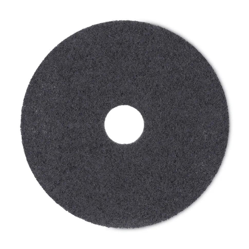 Boardwalk 17 in. Diameter High Performance Stripping Floor Pads - Black (5/Carton)