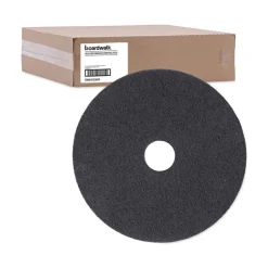 Boardwalk 20 in. Diameter High Performance Stripping Floor Pads - Black (5/Carton)
