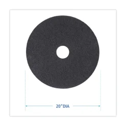 Boardwalk 20 in. Diameter High Performance Stripping Floor Pads - Black (5/Carton)