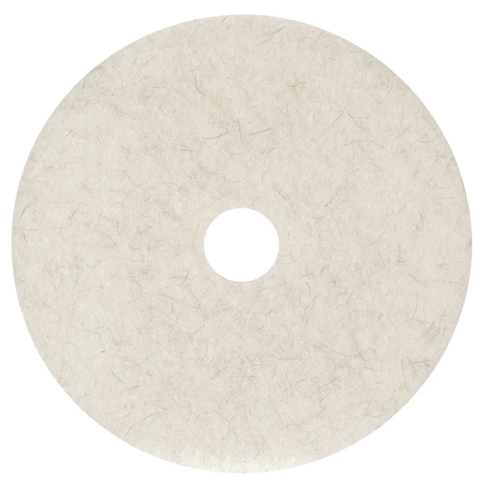 Boardwalk 17 in. Diameter Natural Burnishing Floor Pads - White (5/Carton)