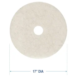 Boardwalk 17 in. Diameter Natural Burnishing Floor Pads - White (5/Carton)